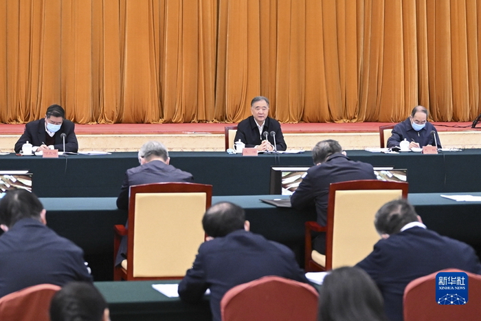 4月1日，长江生态环境保护民主监督工作座谈会在北京召开。中共中央政治局常委、全国政协主席汪洋出席会议并讲话。新华社记者 申宏 摄.jpg